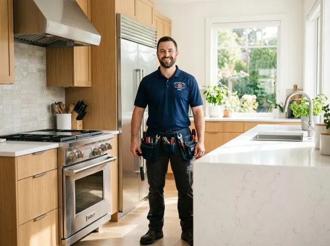 Appliance Repair Hero technician in a Allen Park, MI kitchen after an appliance repair